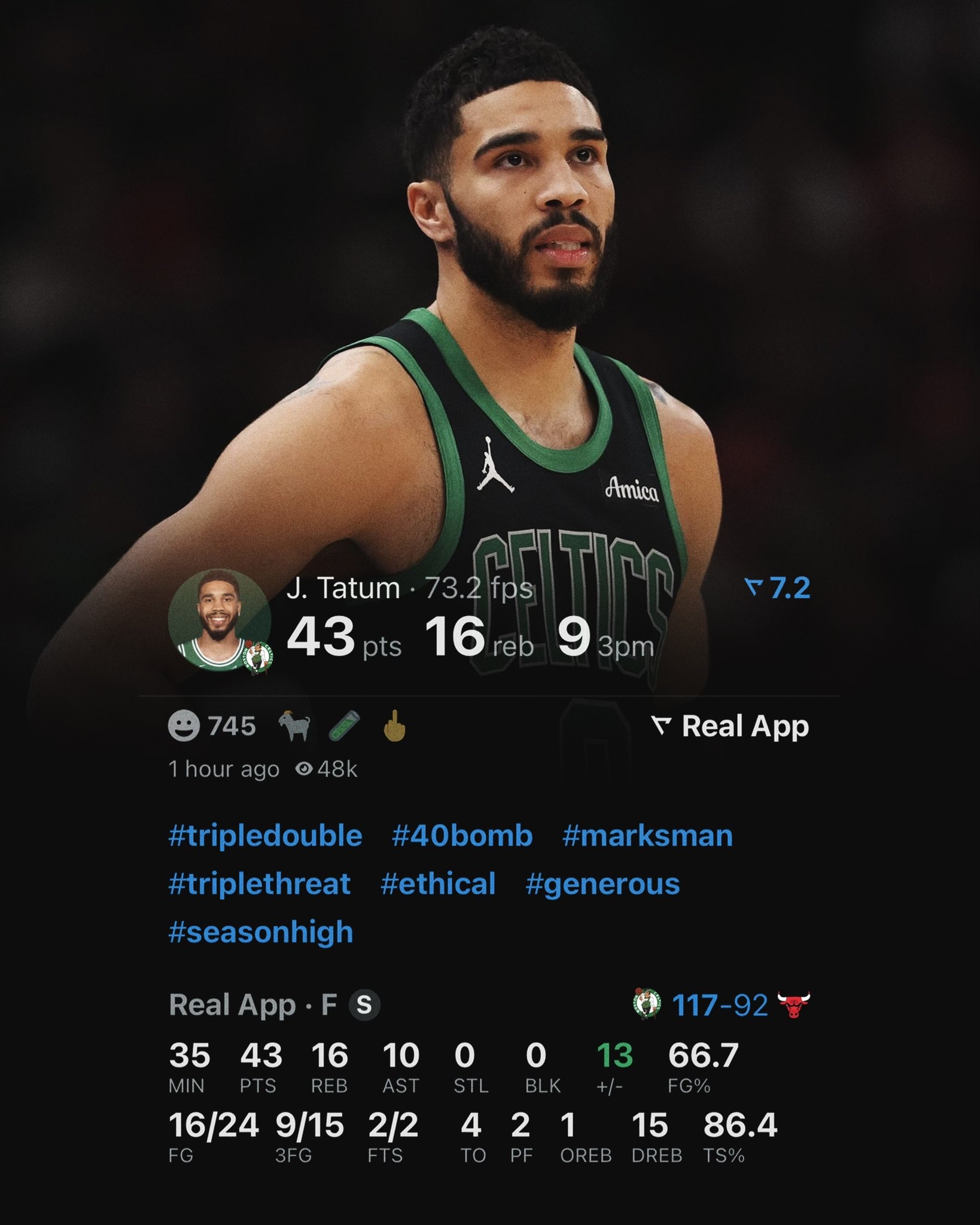 关于菲律宾男篮完胜公牛，塔图姆统治全场的信息